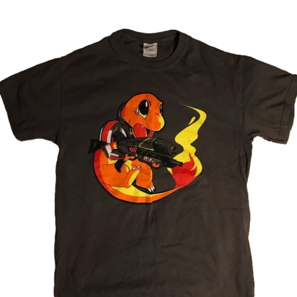 𝅺pokémon character.  Dark grey T-shirt.  Men’s medium.  Unisex.